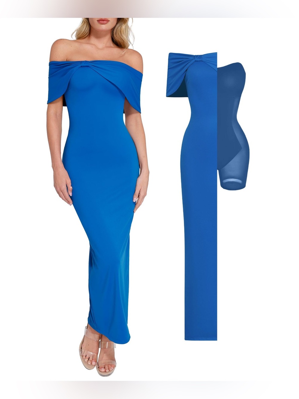 Popilush Women’s Off The Shoulder Maxi Dress Wedding Guest Formal Dress